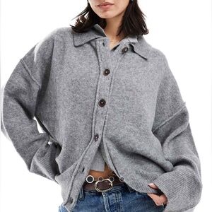 New ASOS knitted collar shirt cardigan